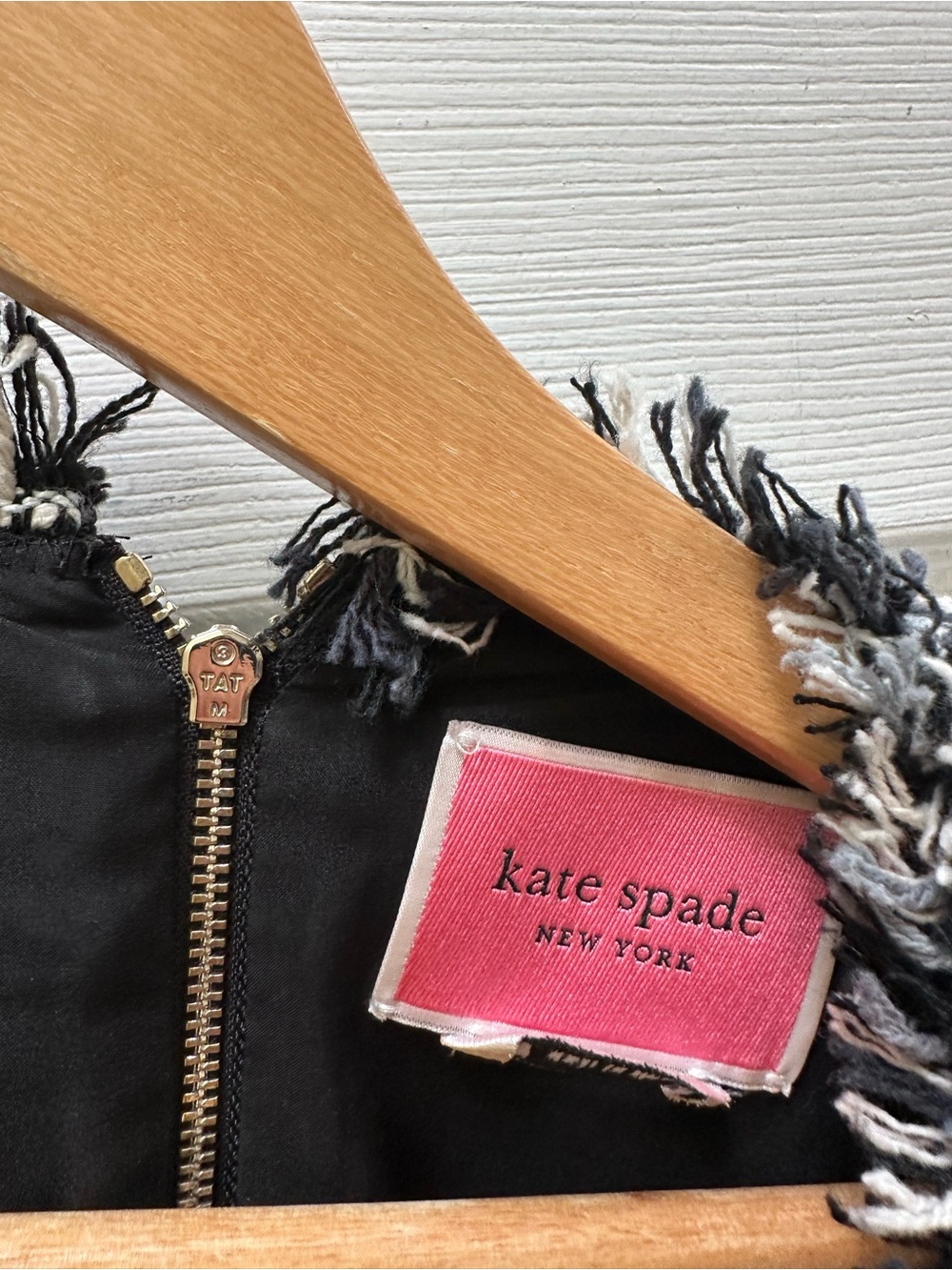 Kate Spade Black & White Tweed Shift Dress short sleeve 8 work - Picture 3 of 8
